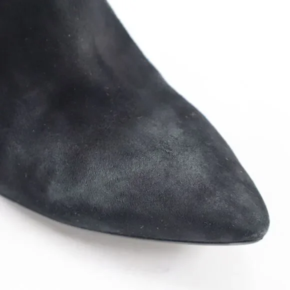 🔥AGL Notch Block Heel Leather Bootie, Black Suede 7.5US/37.5EU MSRP$550🔥